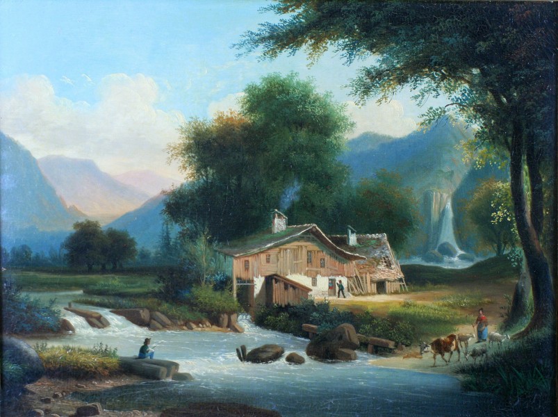 Cottage and Stream