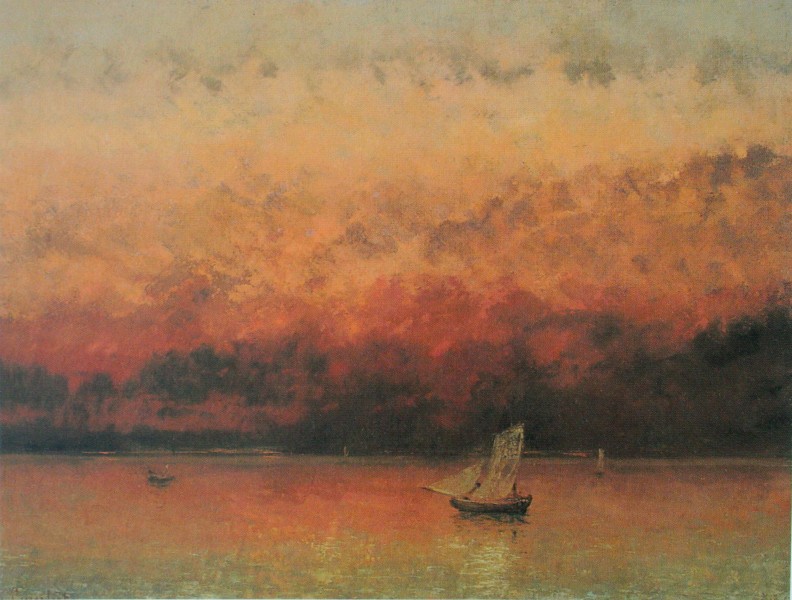 Courbet Genfersee bei Sonnenuntergang 1876