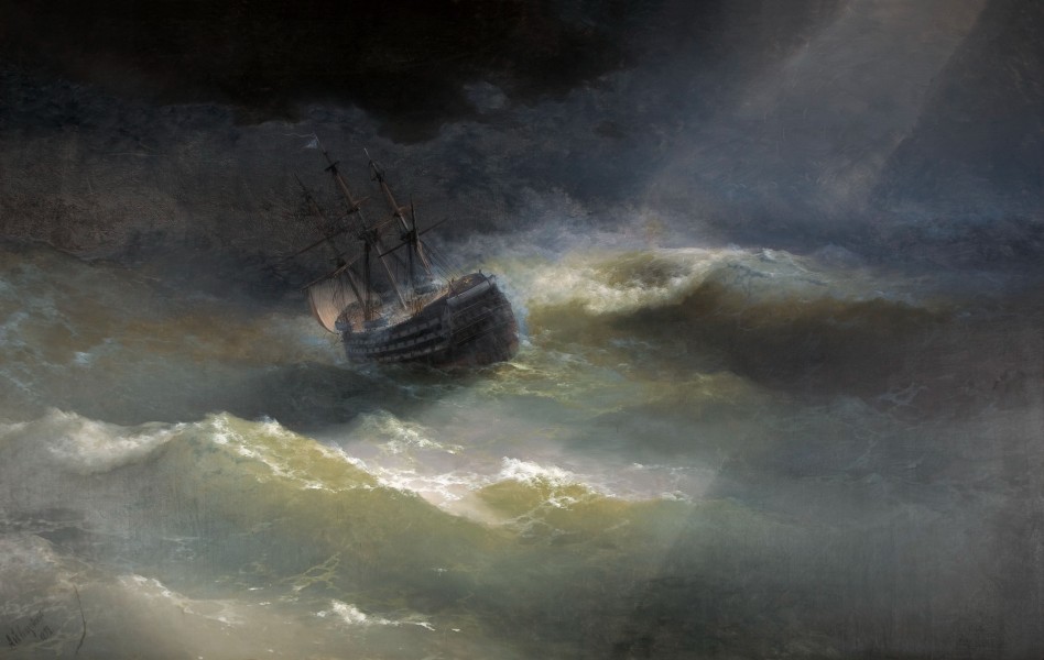 Иван К. Айвазовский - Корабль Мария во время шторма (1892)