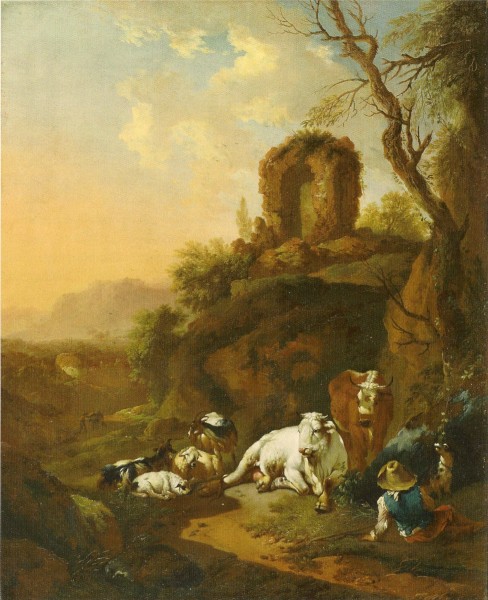 Dietrich, Christian Wilhelm Ernst - Bukolische Landschaft mit Ruinen