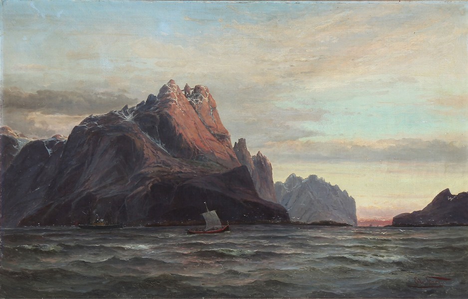 Edvard Skari - View from Vaagekallen at Lofoten in Norway