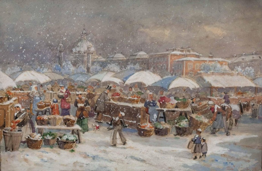 Emmerich Kirall Wiener Markt im Winter 1925 02