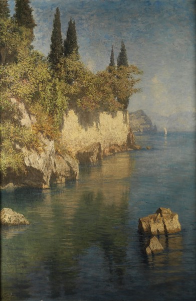 Felix Possart Blick auf das Felsenufer des Comer Sees 1907