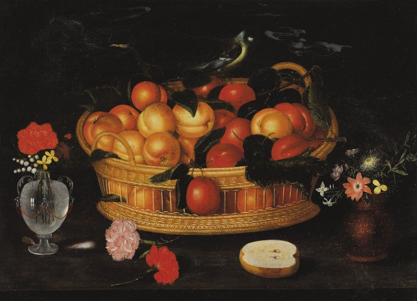 Franz Godin - A pair of still lifes with flowers, birds, and fruit (1)