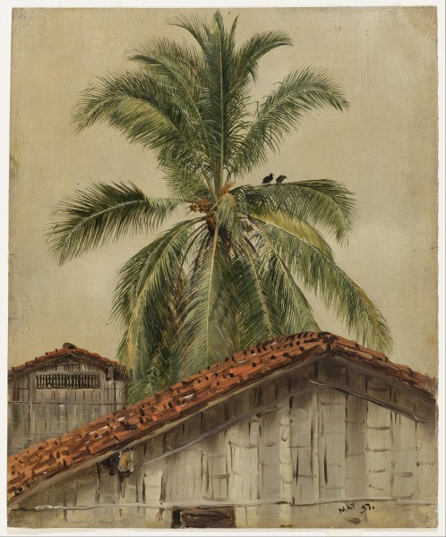 Frederic Edwin Church - Palm Trees and Housetops, Ecuador - Google Art Project