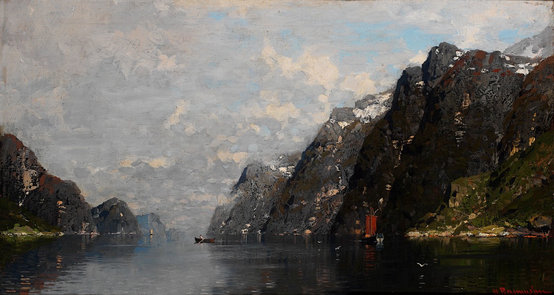 Georg Anton Rasmussen-Norsk fjordlandskap OPL