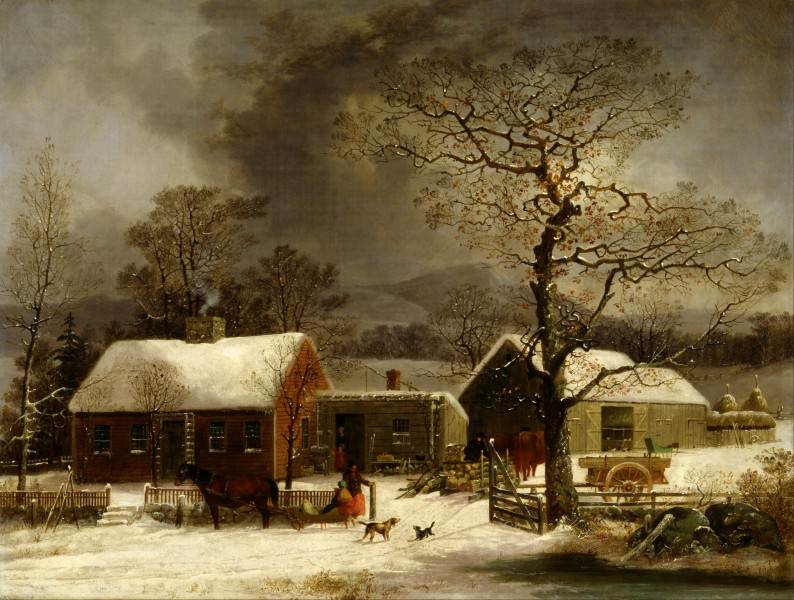 George Henry Durrie - Winter Scene in New Haven, Connecticut - Google Art Project