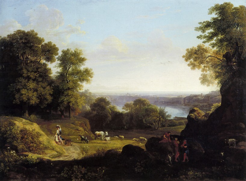 Hackert, Landschaft mit dem Nemi-See, um 1800