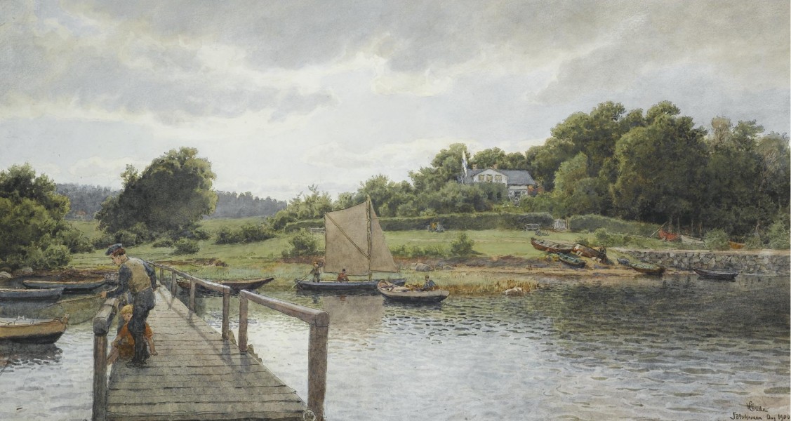 Hans Gude - Fisking ved Sølvkronen (1900)