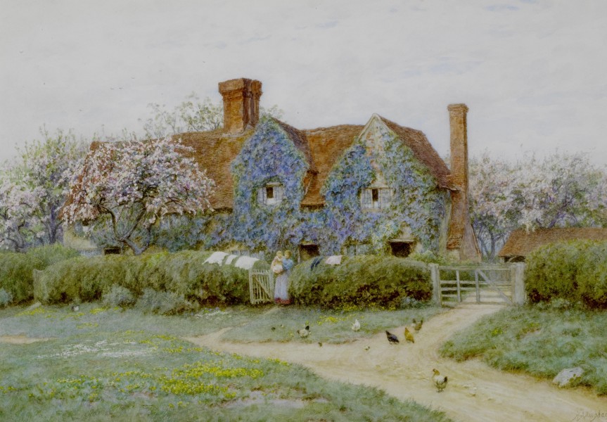 Helen Allingham Buckinghamshire house at Penstreet c1900