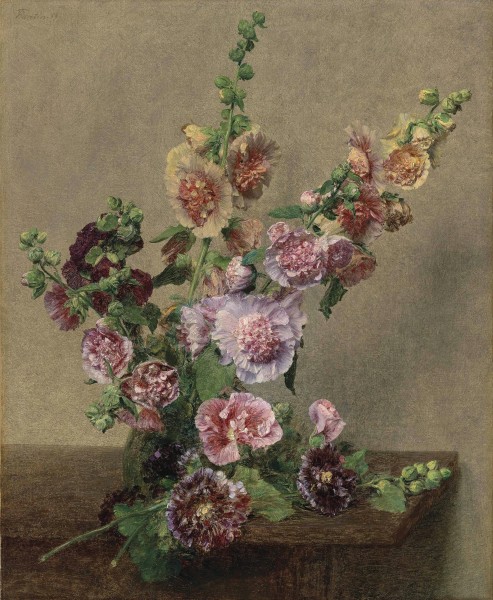 Henri Fantin-Latour - Roses trémières, 1889