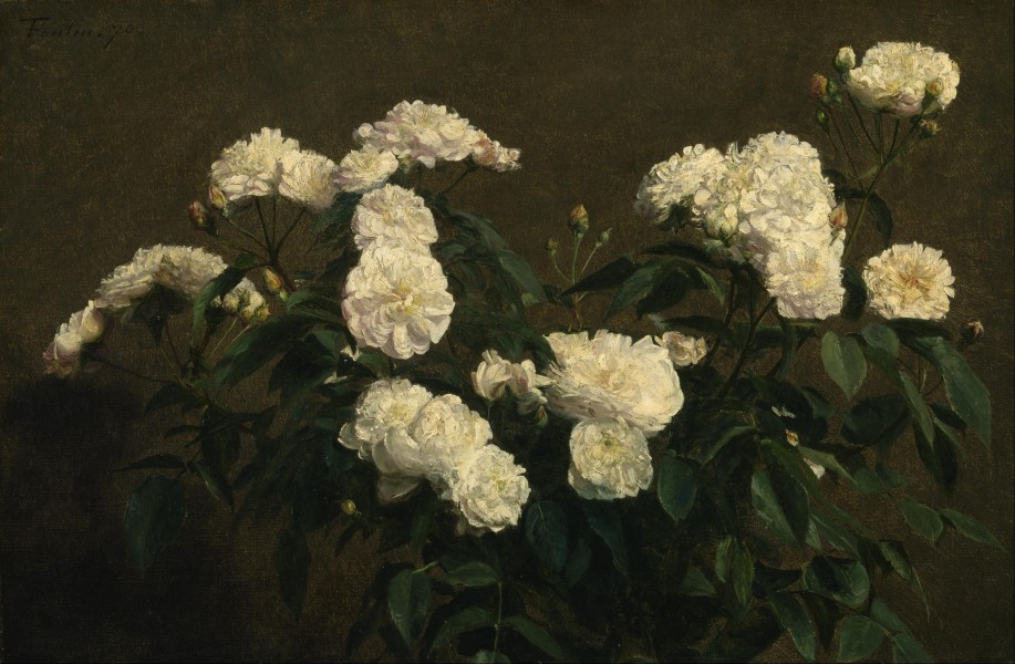 Henri Fantin-Latour - Still Life of White Roses - Google Art Project