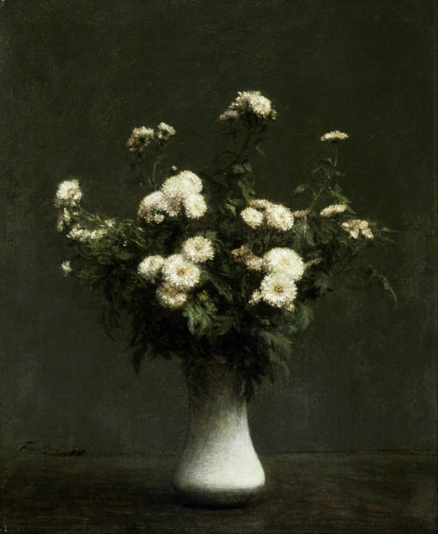 Henri Fantin-Latour - Vase of Chrysanthemums - Google Art Project