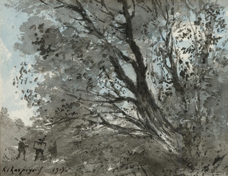 Henri Joseph Harpignies - Etude des arbres