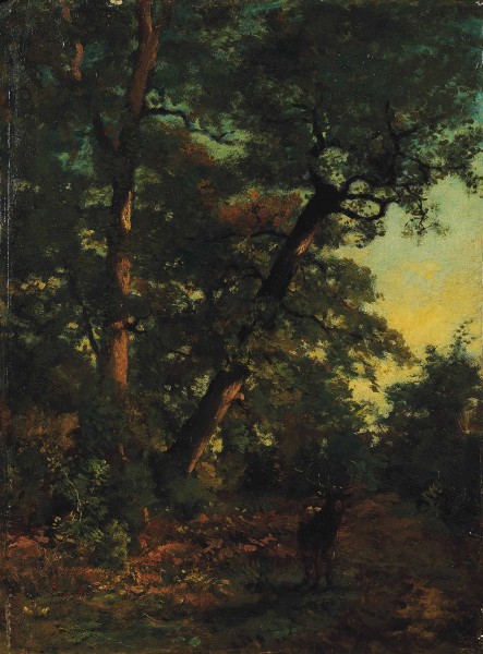 Henri Joseph Harpignies - Un cerf dans les bois (ca.1891)