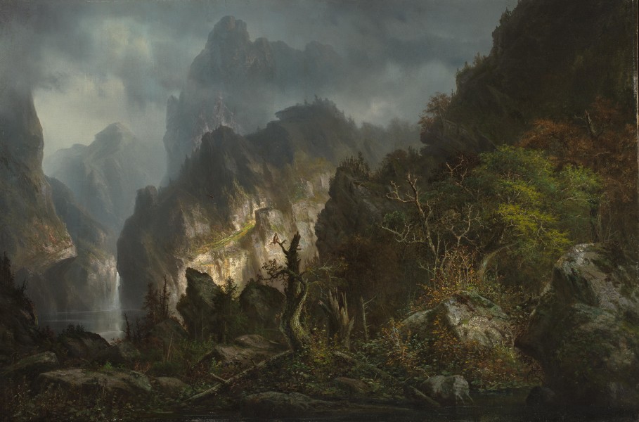 Hermann Herzog - Storm in the mountains
