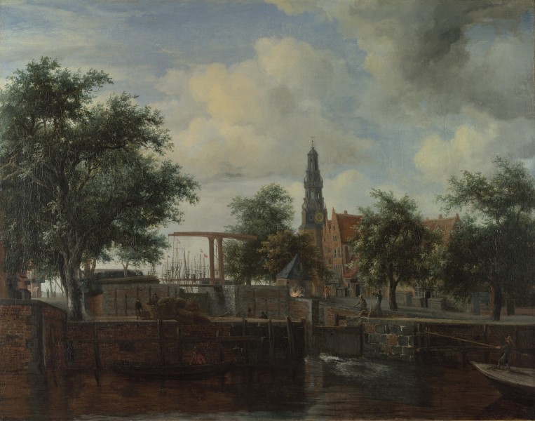 Hobbema - The Haarlem Lock, Amsterdam