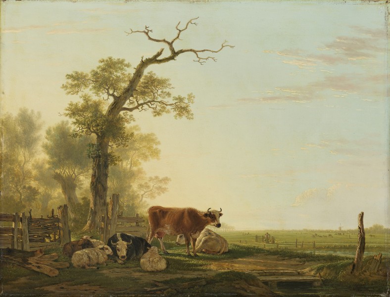 Jacob van Strij - Weidelandschap met vee