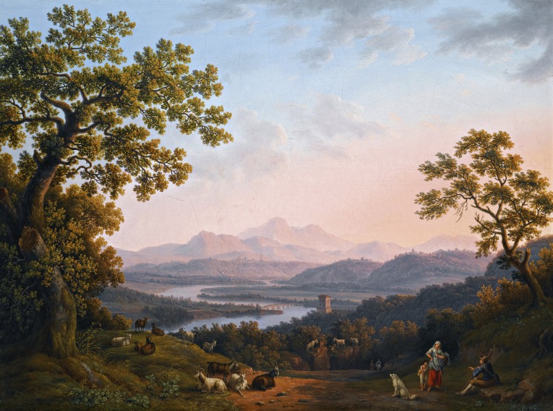 Jakob Philipp Hackert - Ansicht des Tibertales mit den Sabiner Bergen (1799)