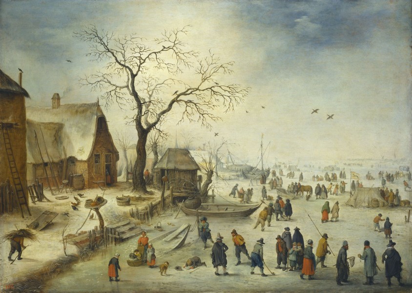 Jan Brueghel the Younger - Dorpsbewoners op het ijs