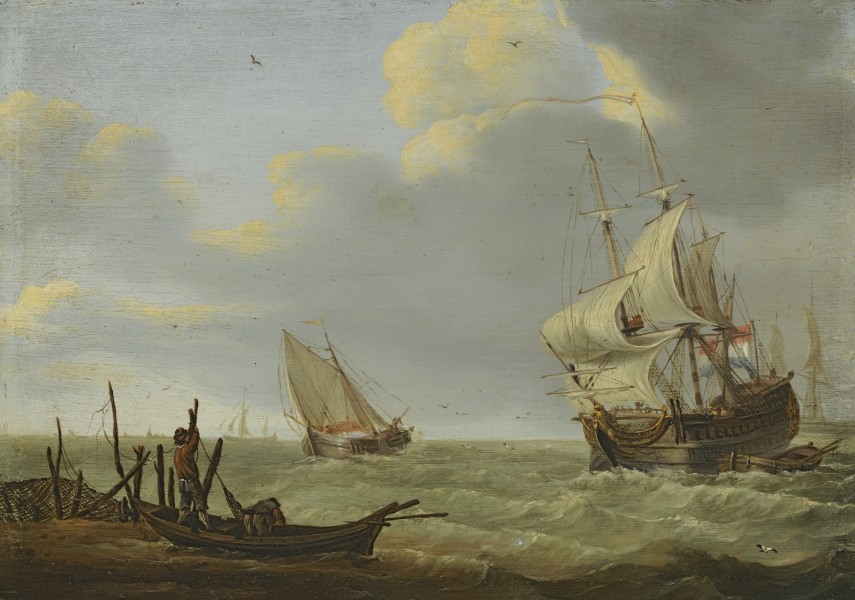 Jan Claesz.Rietschoof Vessels in a breeze