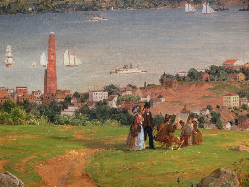 Jasper Francis Cropsey The Narrows from Staten Island detail 2 Amon Carter Museum