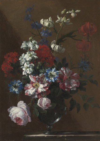 Jean-Baptiste Monnoyer Bouquet of Flowers in a Glass Vase