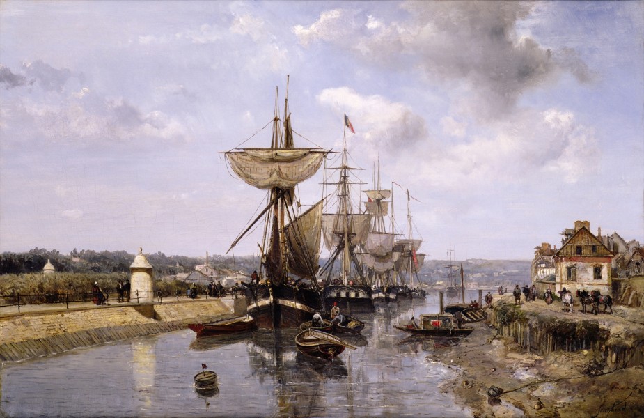 Johan Barthold Jongkind - Frégates, port de Harfleur
