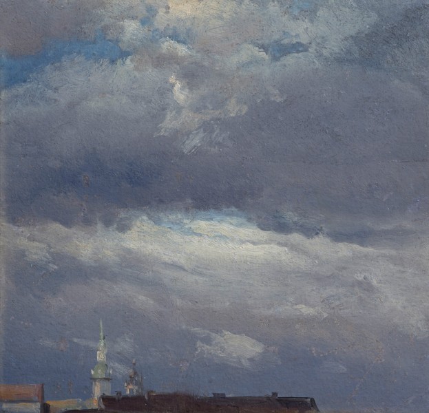 Johan Christian Claussen Dahl - Gewitterwolken über dem Schloßturm von Dresden - Google Art Project