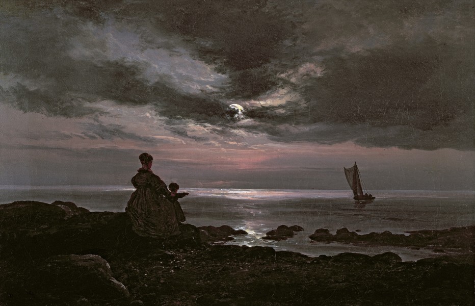 Johan Christian Claussen Dahl - Mor og barn ved sjøen (1840)
