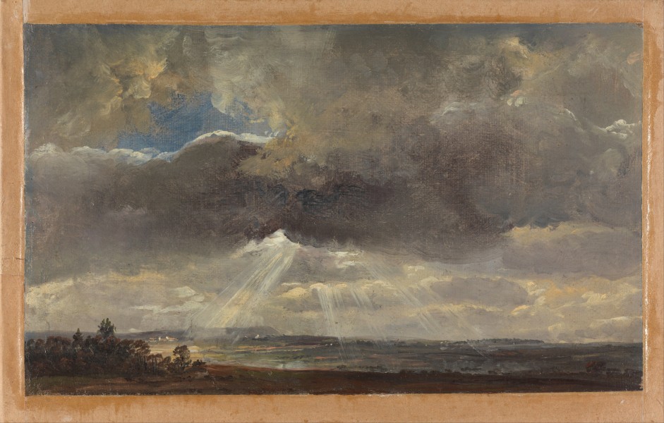 Johan Christian Dahl - Clouds and Sunbeams over the Windberg near Dresden - Google Art Project