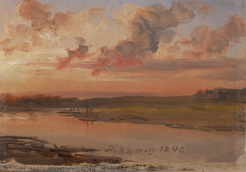 Johan Christian Dahl - The Elbe in the Evening - Google Art Project