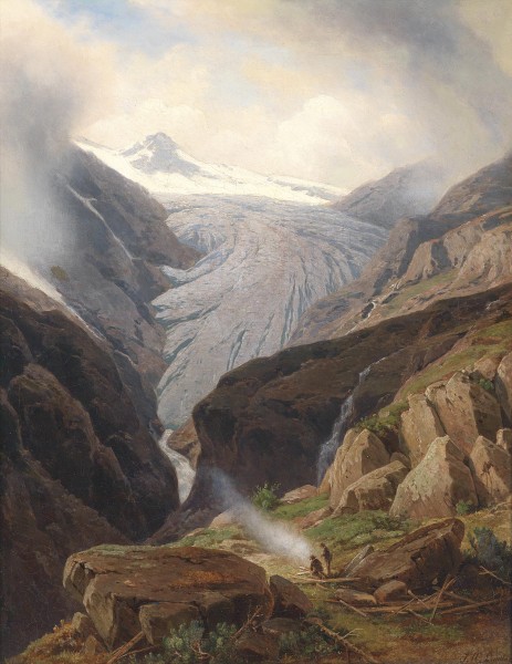 Johann Wilhelm Lindlar Rast am Fuße des Gletschers