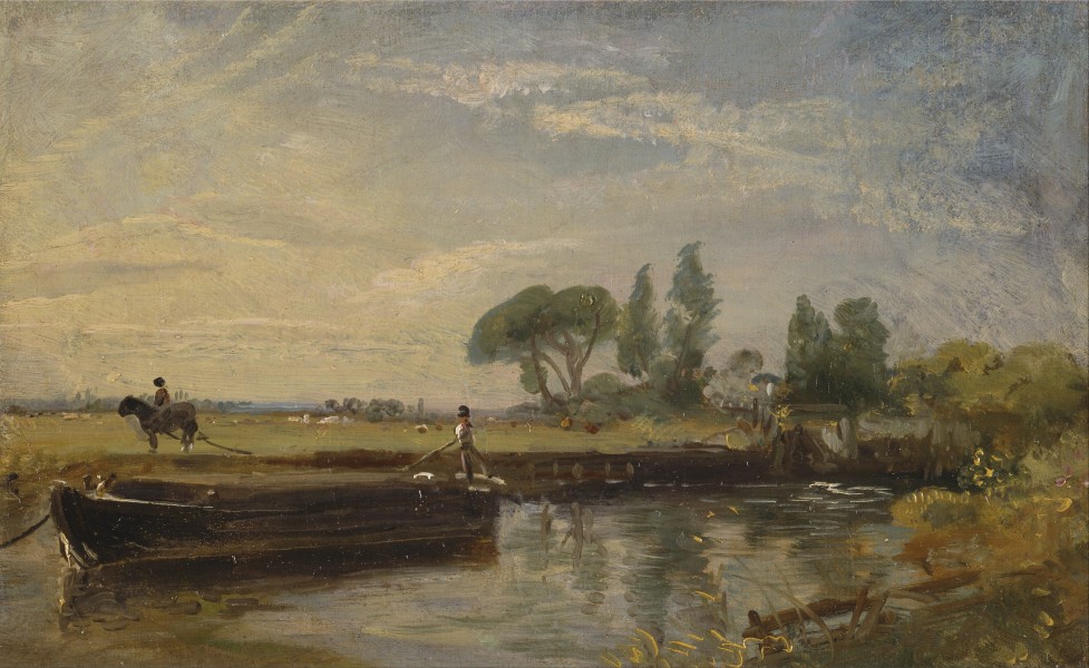 John Constable - Barge below Flatford Lock - Google Art Project