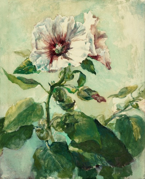 John La Farge - Study of Pink Hollyhocks in Sunlight, from Nature - Google Art Project