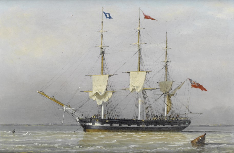 John Ward of Hull - A three-masted merchantman anchored in the Humber...etc