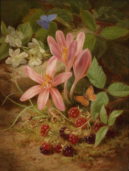 Josef Lauer Herbstblume mit Brombeeren