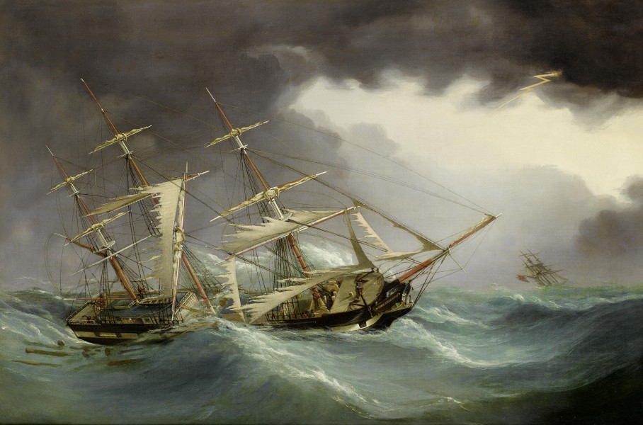 Joseph Heard - painting of the Lord Ashburton being driven by the gale