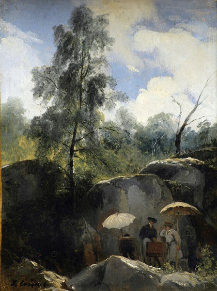 Jules Coignet - Peintres sur le motif en forêt de Fontainebleau, 1825