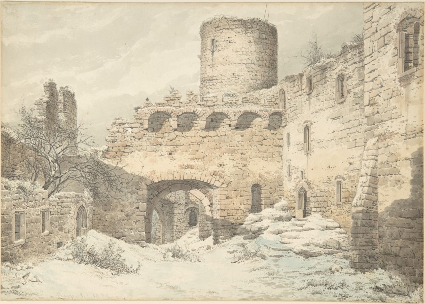 Karl Julius von Leypold - Blick auf einen winterlichen Innenhof einer mittelalterlichen Ruine