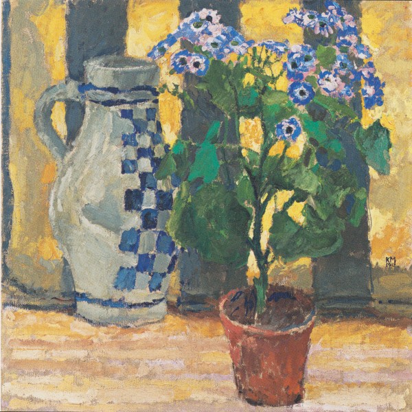 Kolo Moser - Blumenstock und Keramikkrug - 1912