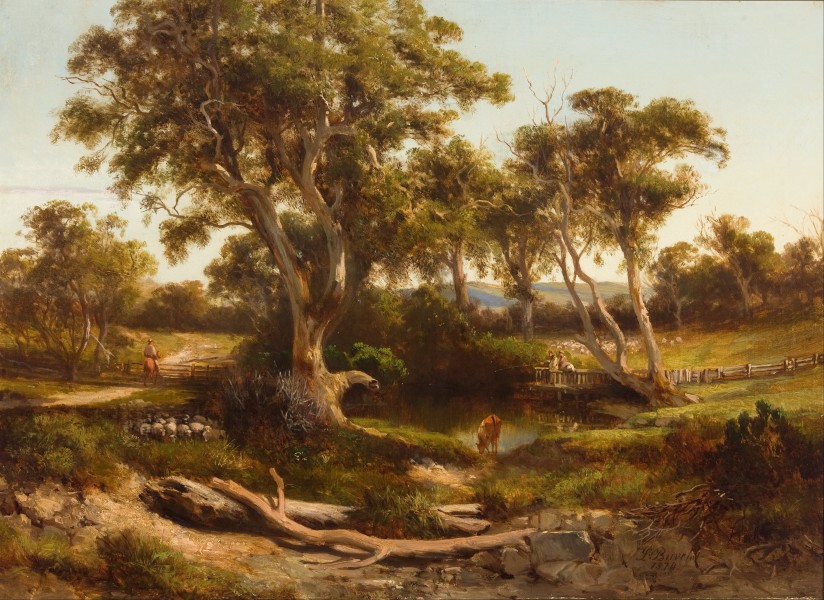 Louis Buvelot - Sheep wash in the western district - Google Art Project