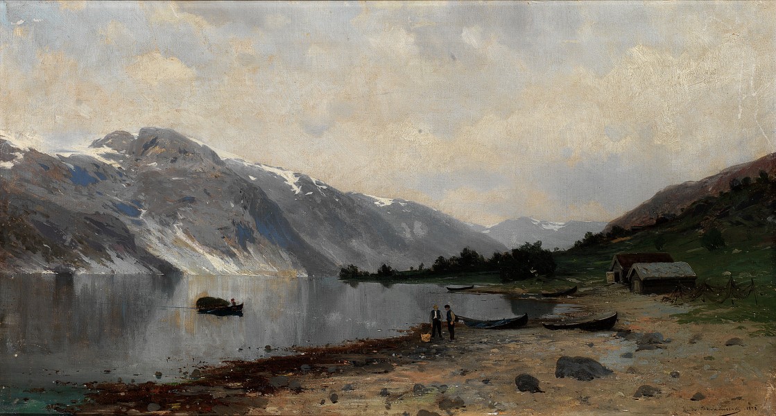Ludvig Skramstad-Høybåt på fjorden. 1878 OPL