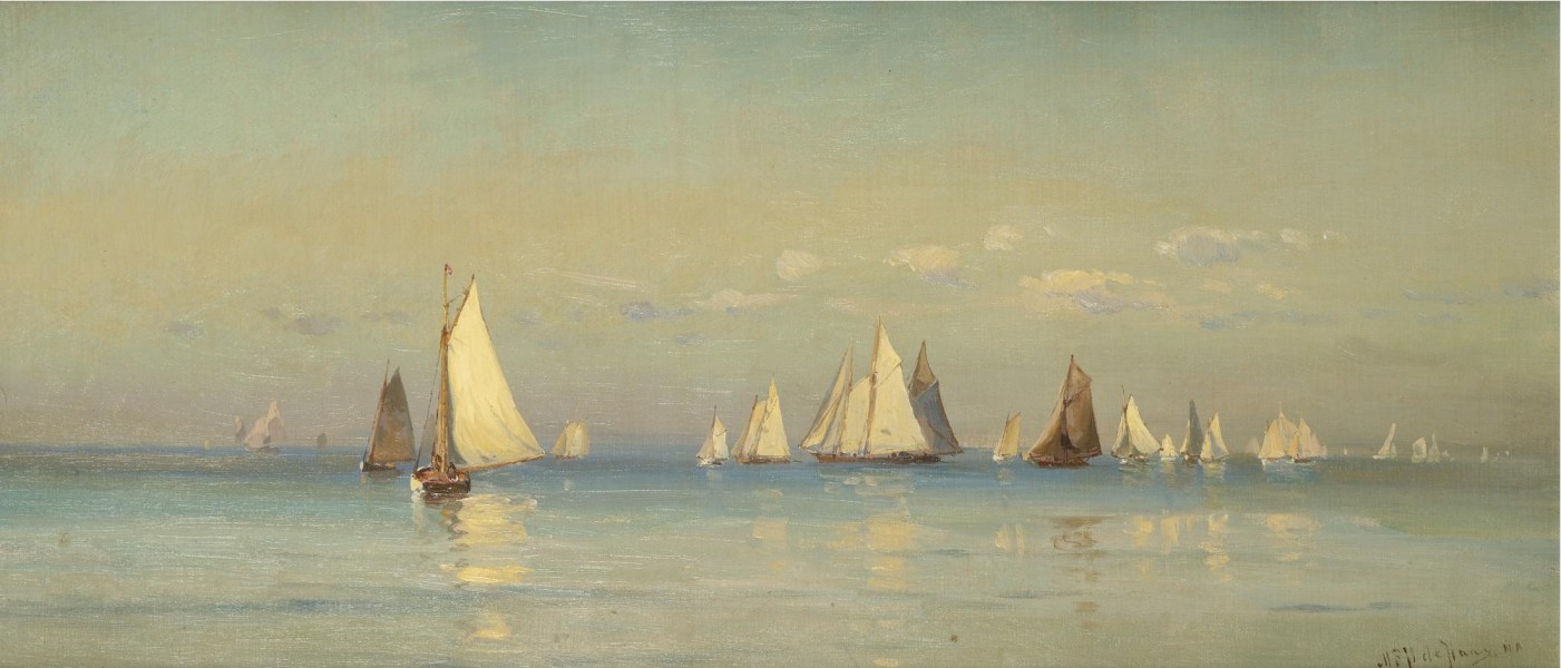 Mauritz de Haas - Sailboats on a calm sea