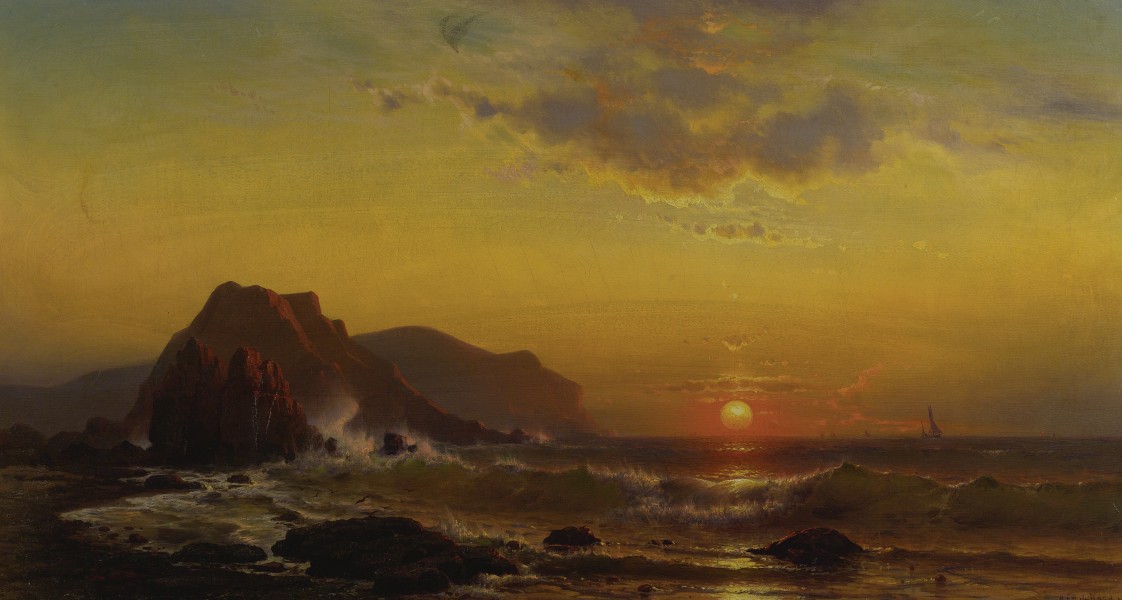 Mauritz de Haas - Sunset over the waves