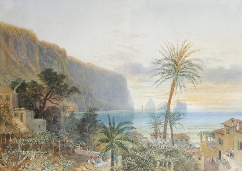 Nicholas Chevalier, View of the Faraglioni, Capri, 1892, watercolour