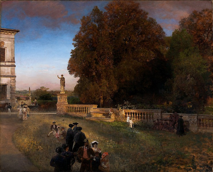 Oswald Achenbach - Im Park der Villa Borghese (1886)