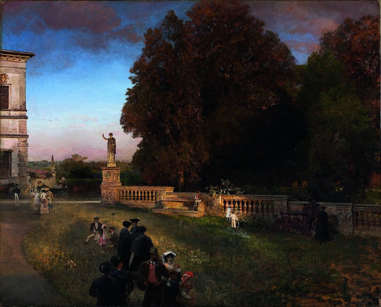 Oswald Achenbach - In the Park of the Villa Borghese - Google Art Project