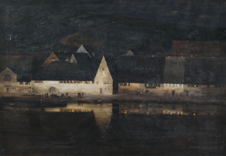 Paul Wilhelm Keller-Reutlingen Abenddämmerung in Marktbreit 1898