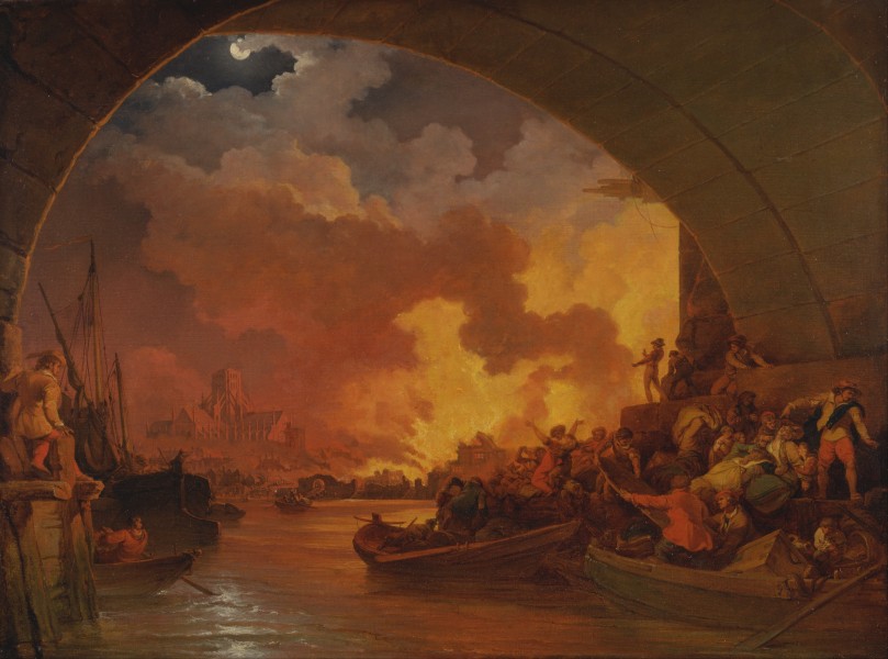 Philippe-Jacques de Loutherbourg - The Great Fire of London - Google Art Project